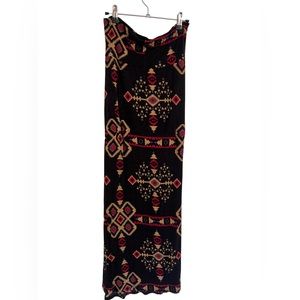 Sololafe Women’s Printed Long Skirt. Size L Color Multi Black Red